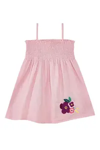 Denokids Floral Dried Rose Baby Girl Kid Muslin Strap Elastic Summer Dress - Image 3