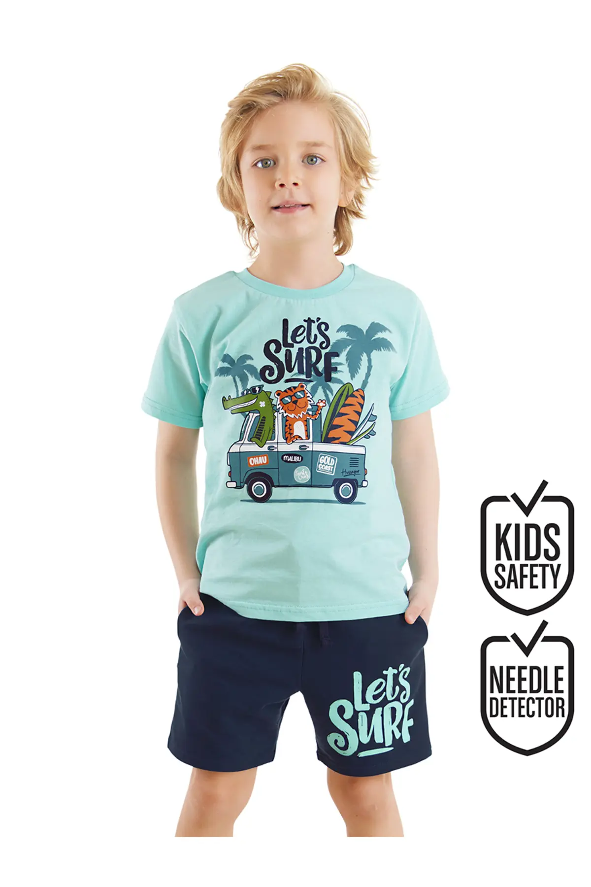 Denokids Let's Surf Boys' T-Shirt Shorts Set