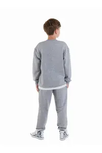 Denokids Harfler Boys' Gray Tracksuit Set - Image 2