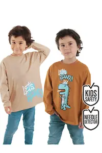Denokids Let's Rawr Boys' 2 Sets Paket T-Shirt