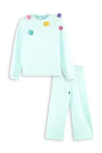 Denokids Girls' with pompom MINT Tracksuit - Image 3