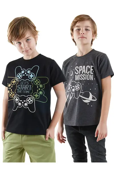 Denokids Start Game Boys' 2 Sets Paket T-Shirt