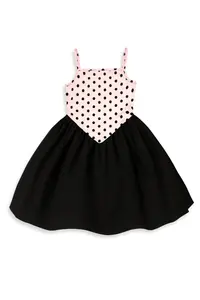 Denokids Girl's Dress Cotton Pink Black Polka Dot Spring Summer Season 5-8 Years - Image 5