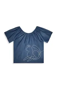 Denokids Girl's Suit Denim Look Blouse Trousers Woven Summer 4-10 Years - Image 6