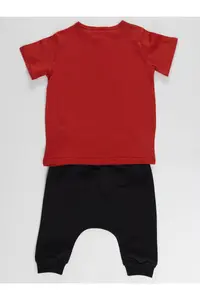 Denokids Hi Ponçik Boys' Short Set-Brick Red - Image 4