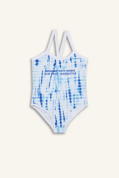 DeFacto Batik Patterned Swimsuit Girls'