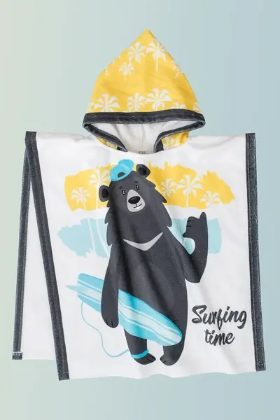 HAMUR Boy's Hooded Beach Towel Poncho Towel Swimmer Sea Pool Bathrobe Baby Bath Towel Surf