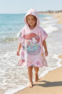 HAMUR Girl's Hooded Beach Towel Poncho Towel Swimmer Sea Pool Bathrobe Baby Bath Towel Mermaid