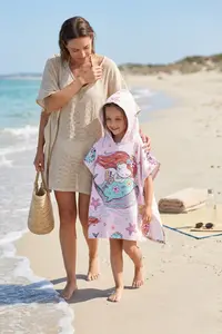 HAMUR Girl's Hooded Beach Towel Poncho Towel Swimmer Sea Pool Bathrobe Baby Bath Towel Mermaid - Image 6