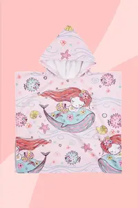 HAMUR Girl's Hooded Beach Towel Poncho Towel Swimmer Sea Pool Bathrobe Baby Bath Towel Mermaid - Image 7