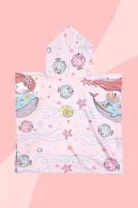 HAMUR Girl's Hooded Beach Towel Poncho Towel Swimmer Sea Pool Bathrobe Baby Bath Towel Mermaid - Image 8