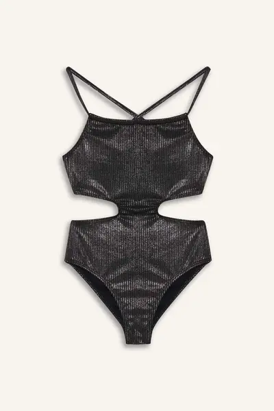 DeFacto Shiny Material Swimsuit Girls'