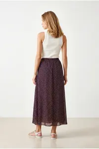 Olalook Women's Plum Patch Patterned Lined Polka Dot Tulle Skirt - Image 5