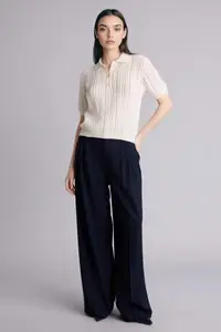 DeFacto Regular Fit Polo Neck Openwork Knitwear Sweater - Image 2