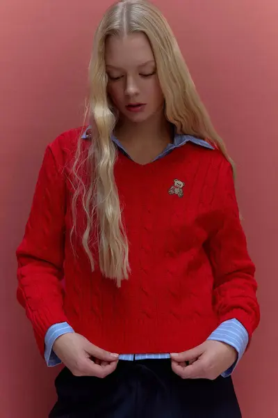 DeFacto slim Fit slim Fit V-Neck Sweater