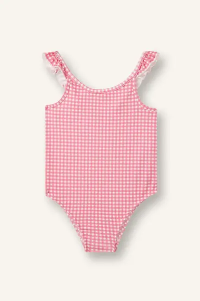 DeFacto Gingham Sleeveless Swimsuit Baby Girl