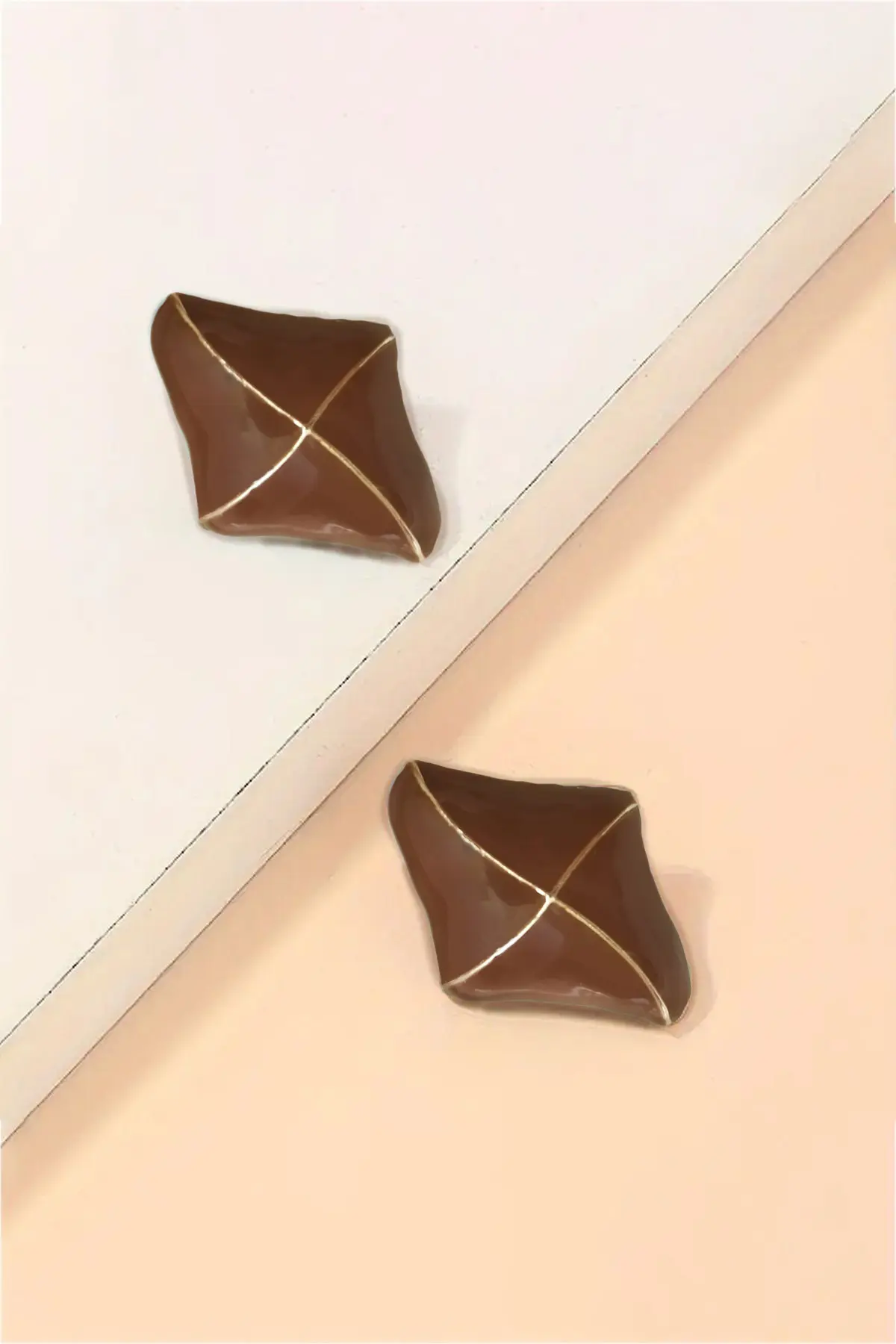 Glaren Brown Design Gold Color Women Earrings