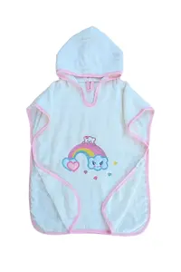 Tomuycuk Rainbow Embroidered Baby Bath Towel Pareo 100% Cotton Hooded Poncho – Soft Water Absorbent Gift - Image 5