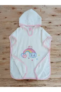 Tomuycuk Rainbow Embroidered Baby Bath Towel Pareo 100% Cotton Hooded Poncho – Soft Water Absorbent Gift - Image 8