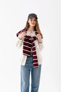 Wega Moda Square Piece Patchwork Scarf - Sports Knitwear Knitted Shoulder Scarf | Unisex Boho Shawl - Scarf - Image 5