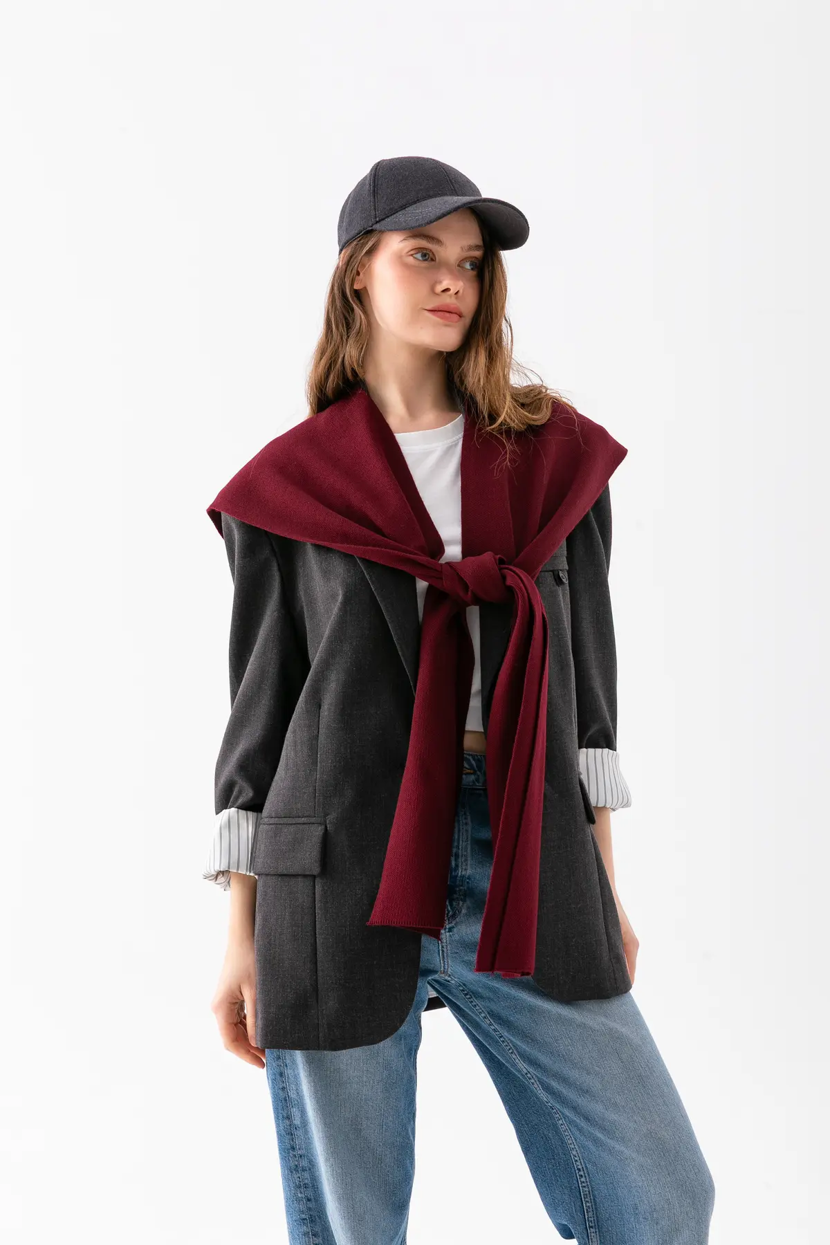Wega Moda Square Piece Patchwork Scarf - Sports Knitwear Knitted Shoulder Scarf | Unisex Boho Shawl - Scarf