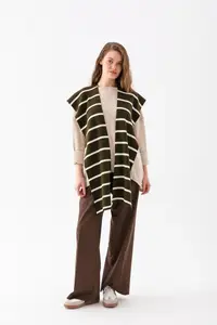Wega Moda Square Striped Patchwork Scarf - Sports Knitwear Knitted Shoulder Scarf | Unisex Boho Shawl - Scarf - Image 2