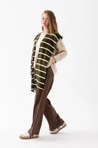 Wega Moda Square Striped Patchwork Scarf - Sports Knitwear Knitted Shoulder Scarf | Unisex Boho Shawl - Scarf - Image 3