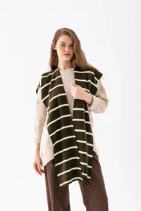 Wega Moda Square Striped Patchwork Scarf - Sports Knitwear Knitted Shoulder Scarf | Unisex Boho Shawl - Scarf - Image 4