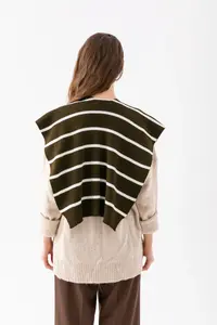 Wega Moda Square Striped Patchwork Scarf - Sports Knitwear Knitted Shoulder Scarf | Unisex Boho Shawl - Scarf - Image 8