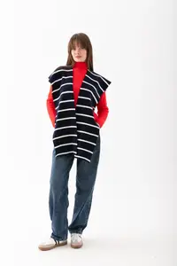 Wega Moda Square Striped Patchwork Scarf - Sports Knitwear Knitted Shoulder Scarf | Unisex Boho Shawl - Scarf - Image 2