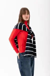 Wega Moda Square Striped Patchwork Scarf - Sports Knitwear Knitted Shoulder Scarf | Unisex Boho Shawl - Scarf - Image 4