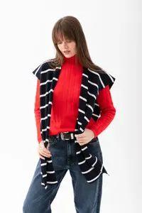 Wega Moda Square Striped Patchwork Scarf - Sports Knitwear Knitted Shoulder Scarf | Unisex Boho Shawl - Scarf - Image 8