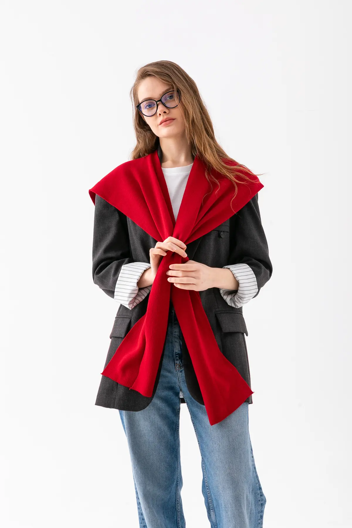 Wega Moda Square Piece Patchwork Scarf - Sports Knitwear Knitted Shoulder Scarf | Unisex Boho Shawl - Scarf