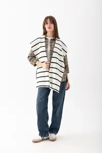 Wega Moda Square Striped Patchwork Scarf - Sports Knitwear Knitted Shoulder Scarf | Unisex Boho Shawl - Scarf - Image 2