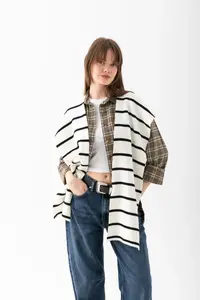 Wega Moda Square Striped Patchwork Scarf - Sports Knitwear Knitted Shoulder Scarf | Unisex Boho Shawl - Scarf - Image 4