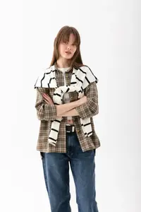 Wega Moda Square Striped Patchwork Scarf - Sports Knitwear Knitted Shoulder Scarf | Unisex Boho Shawl - Scarf - Image 6