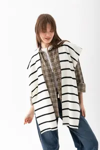 Wega Moda Square Striped Patchwork Scarf - Sports Knitwear Knitted Shoulder Scarf | Unisex Boho Shawl - Scarf - Image 7