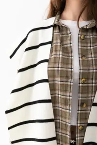 Wega Moda Square Striped Patchwork Scarf - Sports Knitwear Knitted Shoulder Scarf | Unisex Boho Shawl - Scarf - Image 8