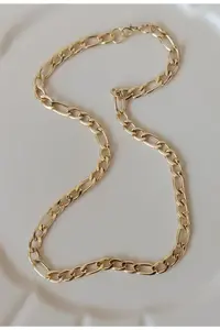 MagicStone Women Gold Flat chained Necklace - Image 3