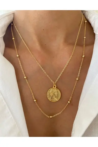 MagicStone Medallion Pendant Bulk Chain 2 Sets Combination Necklace