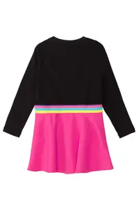 MSHB&G Emoji Black Pink Winter Girls Dress with Elastic Waist - Image 4