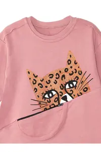 MSHB&G Pink Leopard with pocket Long Sleeve Girls' Dress - Image 5