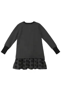MSHB&G Starry Unicorn Anthracite Girl's Winter Long Sleeve Ruffle Dress - Image 4