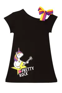 MSHB&G Unicorn Rock Girls' Black Summer Penye Dress - Image 3