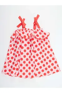 MSHB&G Polka Dot Frilly Girl's Pink Strappy Summer Dress - Image 4