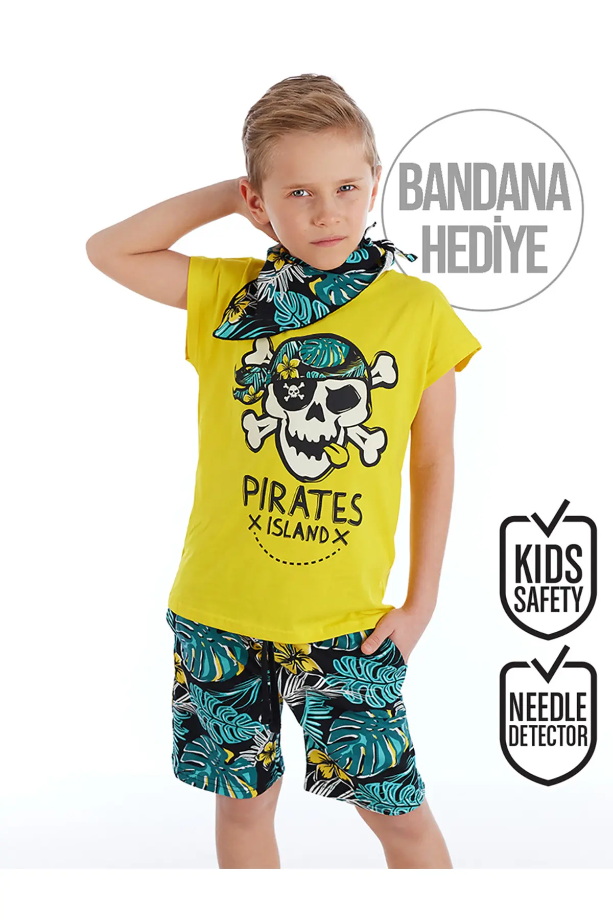 MSHB&G Hawaii Boys' T-Shirt Shorts Bandana Set