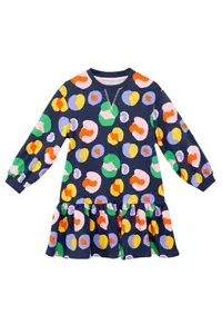MSHB&G Colorful Floral Girls' Navy Blue Dress - Image 3