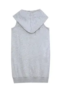 MSHB&G We Rock Gray Melange Hooded Pocket Sleeveless Girls' Dress - Image 4