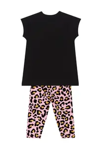 MSHB&G Leopard and Zebra Girl's Summer Tunic T-shirt Tights Set - Image 4