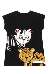 MSHB&G Leopard and Zebra Girl's Summer Tunic T-shirt Tights Set - Image 5